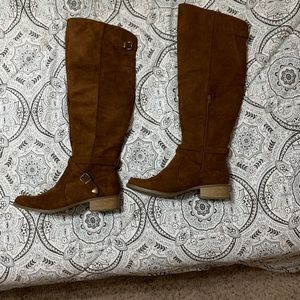 Brown knee high boots